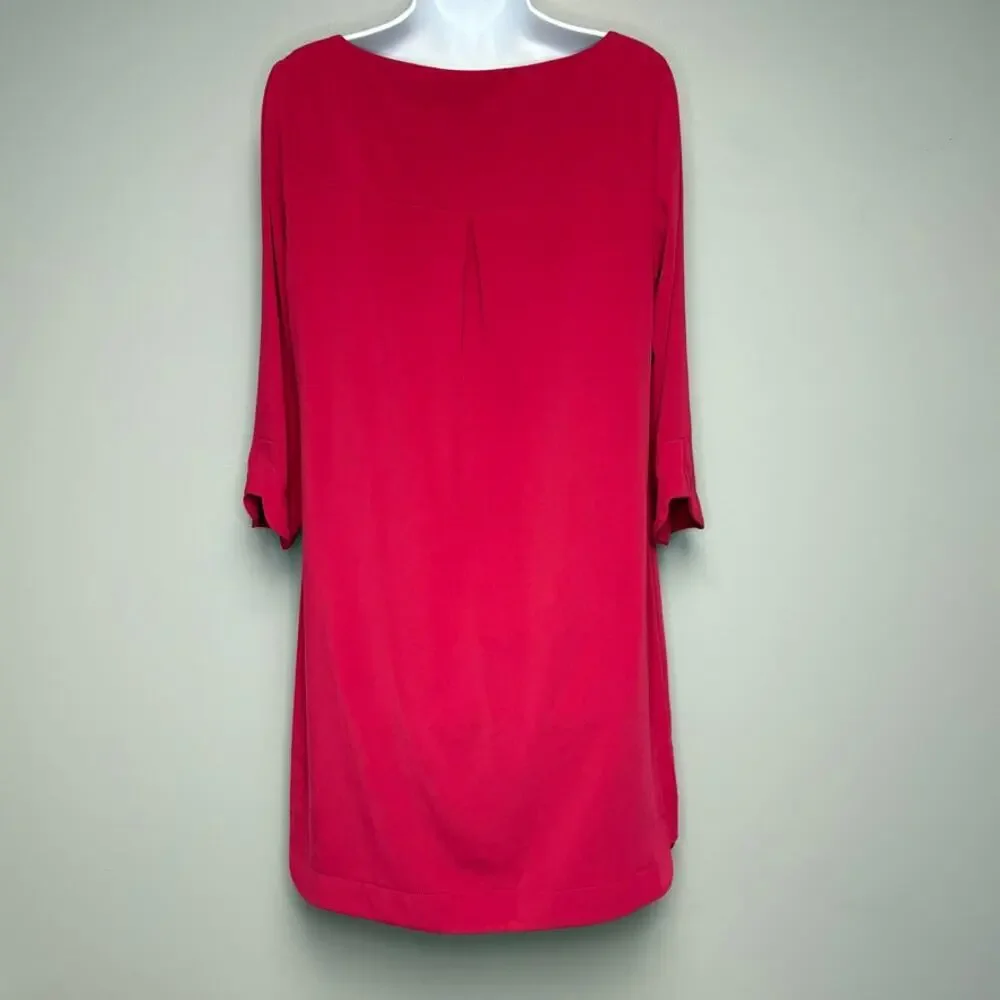 Laundry by Shelli Segal Pink Fuschia Retro Wedding Guest Shift‎ Dress Sz 10 - Picture 2 of 5